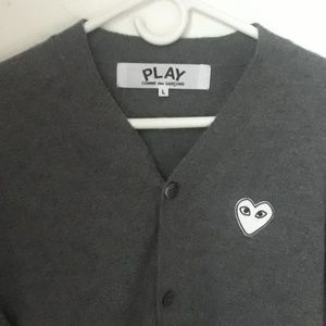 NEW Comme des garcons wool cardigan gray